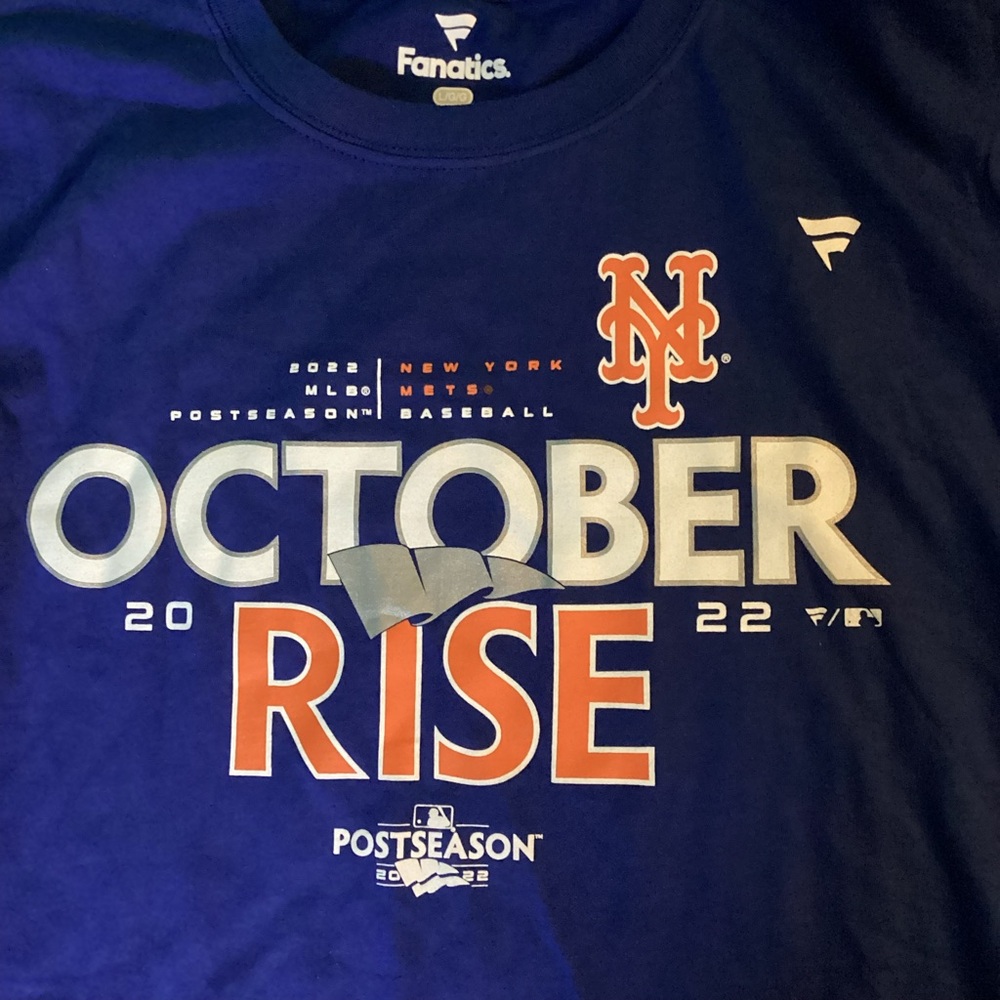 Fanatics New York Mets October 2022 Postseason Tee Size Large Mens/Unisex EUC
